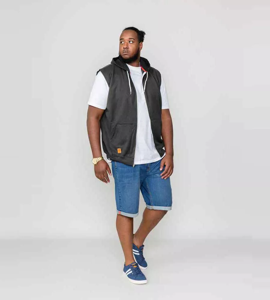 D555 Big Mens Charcoal Sleeveless Hoodie (BLAKE)